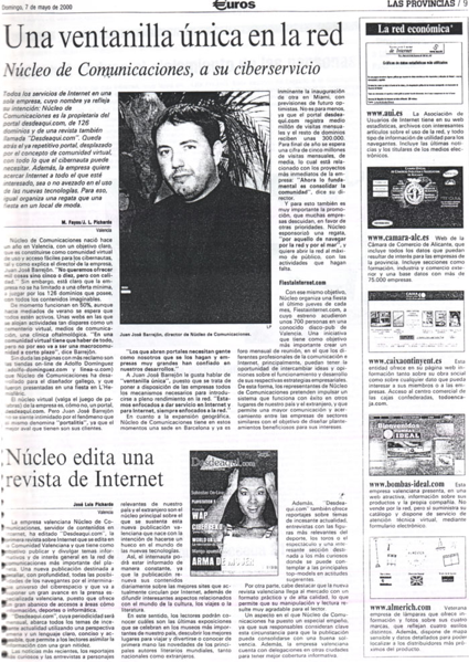 Artículo de Las Provincias sobre la ventanilla única en Internet de Núcleo de Comunicaciones
